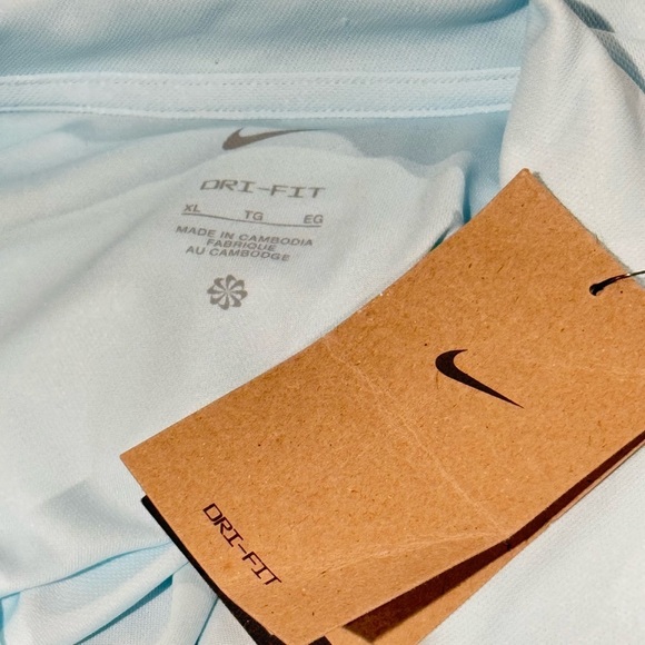 NIKE Dri-Fit Victory Sleeveless Golf Polo Glacier Blue NEW - Picture 5 of 6